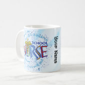 Motto van schoolverpleegster koffiemok (Voorkant links)