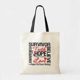 Motto voor orale kanker tote bag