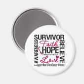 Motto voor Survivors Motto voor tophalskanker Magneet (Voorkant / Achterkant)