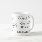 Motto's van de Six Tudor Queens op een Mok (Voorkant rechts)