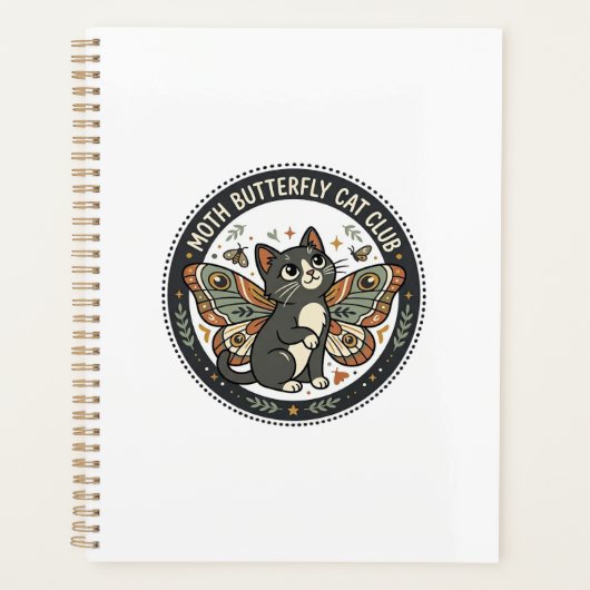 Motvlinder Kat POD Vector Kunst - Motvlinder Planner (Voorkant)