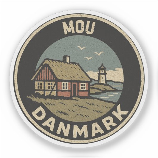 Mou, Denemarken Danmark  Sticker (Voorkant)