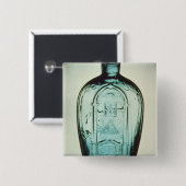 Moudgeblazen masonische kolf vierkante button 5,1 cm (Voorkant /achterkant)