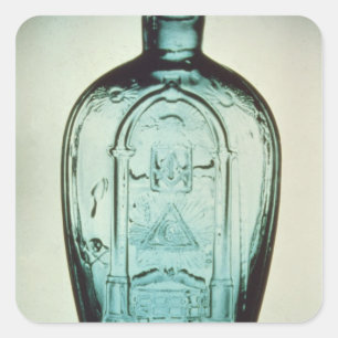 Moudgeblazen masonische kolf vierkante sticker