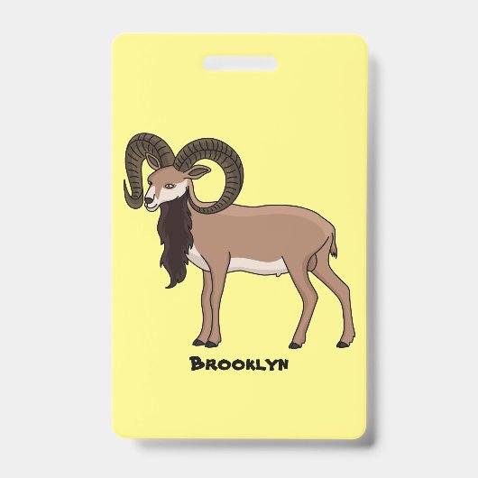 Mouflon geit illustratie badge (Voorzijde)