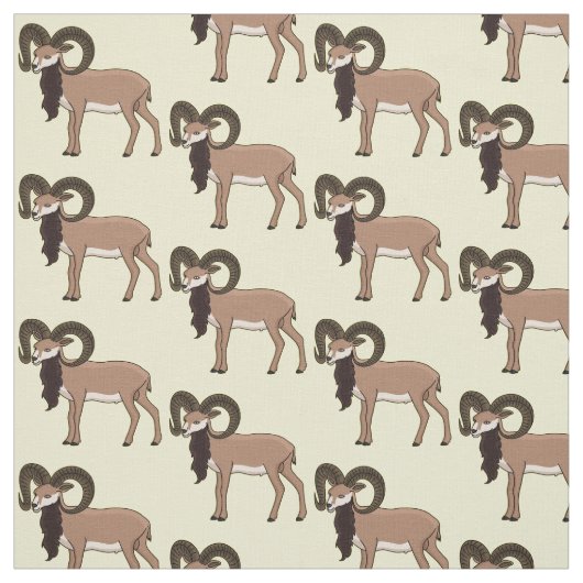 Mouflon geit illustratie stof (Swatch)