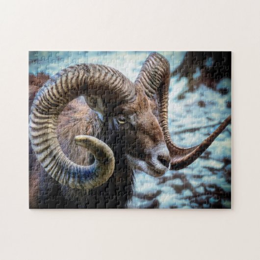 Mouflon op het meer legpuzzel (Horizontaal)