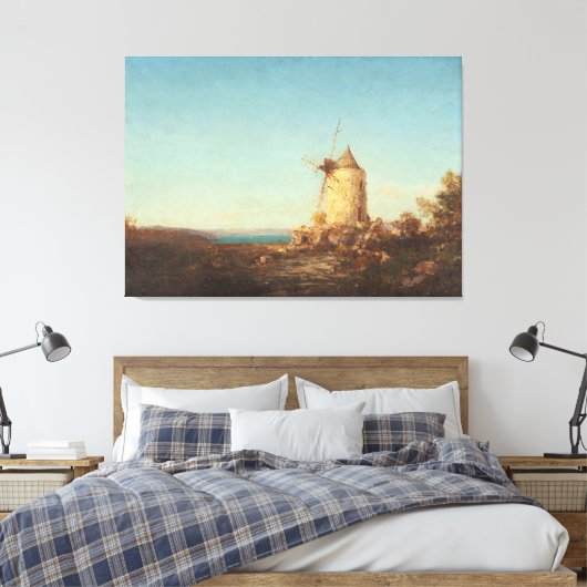 Moulin de Saint-Mitre, Près de Martigues Canvas Afdruk (Insitu (Slaapkamer))