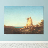 Moulin de Saint-Mitre, Près de Martigues Canvas Afdruk (Insitu (Houten vloer))