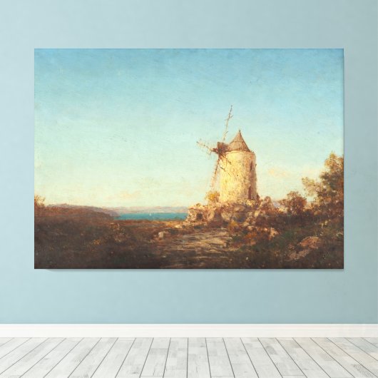 Moulin de Saint-Mitre, Près de Martigues Canvas Afdruk (Insitu (Houten vloer))