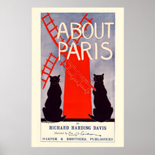 Moulin Rouge Parijs Zwarte Katten Richard Harding Poster