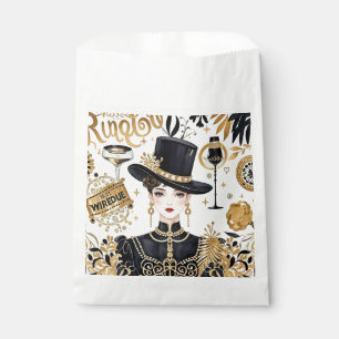 Moulin rouge stijl, zwart en goud, Rijke luxe Bedankzakje