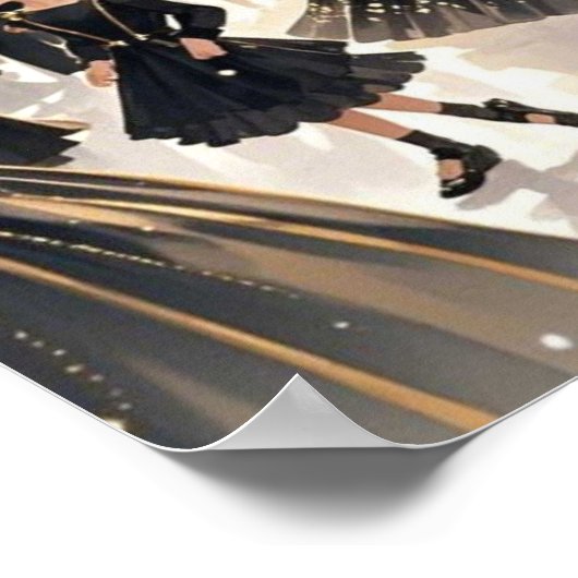 Moulin rouge stijl, zwart en goud, Rijke luxe Poster (Hoek)