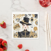 Moulin rouge stijl, zwart en goud, Rijke luxe Servet (Insitu)