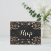 Mouline Rouge Dark en Moody rsvp Briefkaart (Staand voorkant)