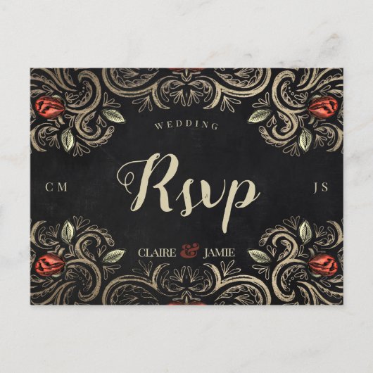 Mouline Rouge Dark en Moody rsvp Briefkaart (Voorkant)