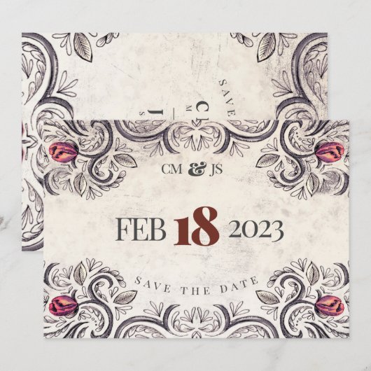 Mouline Rouge Landelijke Roos Kaart (Voorkant / Achterkant)