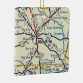 Moultrie GA kaart Keramisch Ornament (Rechts)