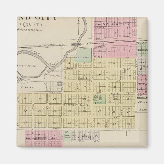 Mound City, Blue Mound en Arrington, Kansas Magneet (Voorkant)