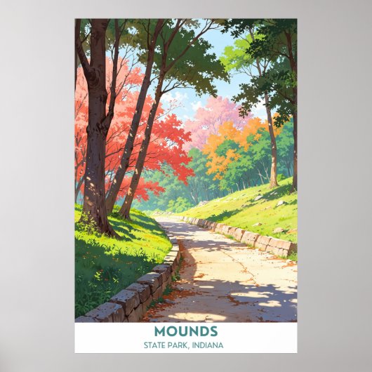 Mounds State Park, Indiana, Verenigde Staten Poster (Voorkant)