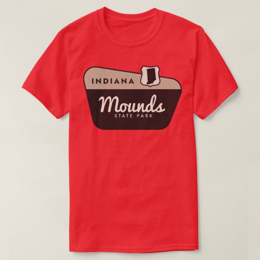 Mounds State Park Indiana welkomstbord T-shirt (Design voorkant)