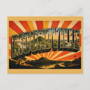 Moundville Alabama Oude Rivierdal Kunst Briefkaart