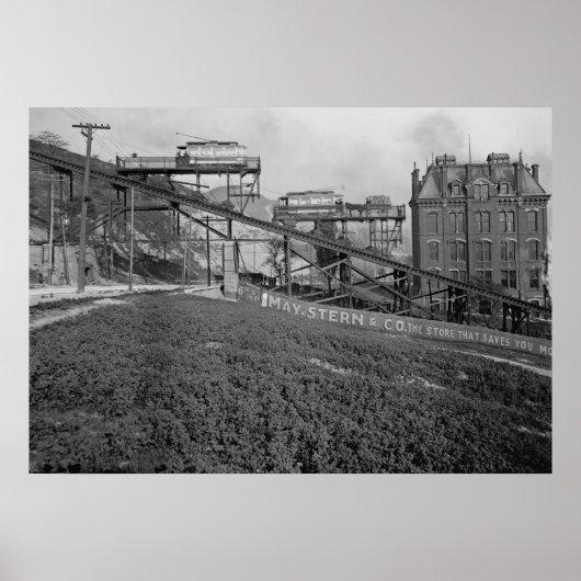 Mount Adams Inclined Railroad in Cincinnati 1905 Poster (Voorkant)