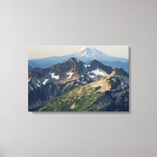 Mount Adams, The Tatoosh Range en Mount Rainier Canvas Afdruk (Voorkant)