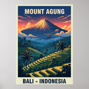 Mount Agung Bali Indonesië V03 Poster