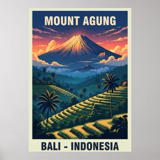 Mount Agung Bali Indonesië V03 Poster (Voorkant)