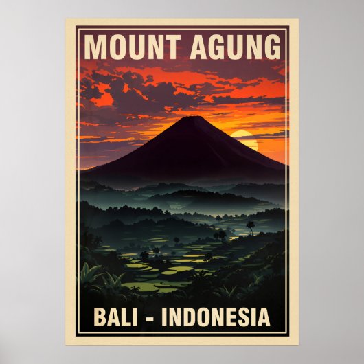 Mount Agung Bali Indonesië V05 Poster (Voorkant)