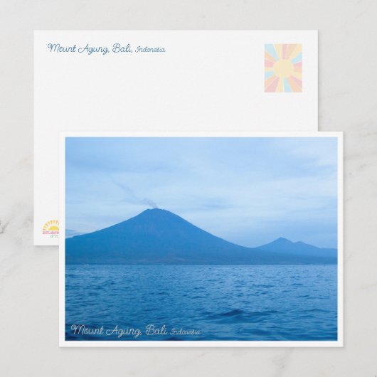 Mount Agung Bali Sunrise Travel Postcard Feestdagenkaart (Voorkant / Achterkant)