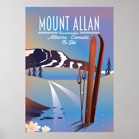 Mount Allan, Kananaskis, Alberta, Canada ski Poster (Voorkant)