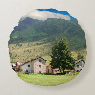 Mount alps villagealps, beauty, building, country, rond kussen