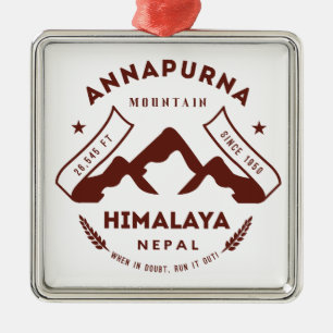 Mount Annapurna Nepal Metalen Ornament
