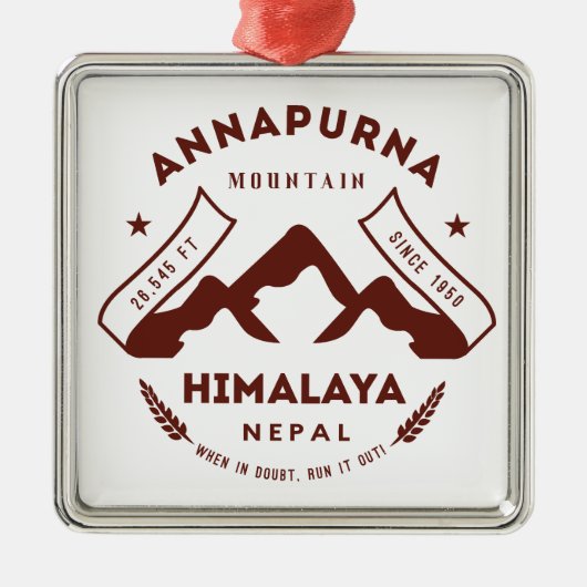 Mount Annapurna Nepal Metalen Ornament (Voorkant)