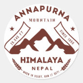 Mount Annapurna Nepal Ronde Sticker (Voorkant)