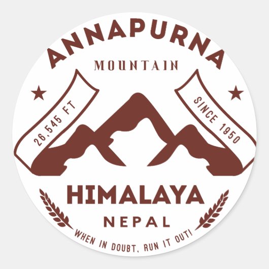 Mount Annapurna Nepal Ronde Sticker (Voorkant)