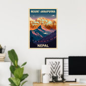 Mount Annapurna Nepal V07 Poster (Thuiskantoor)