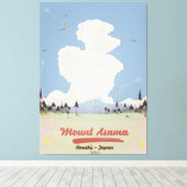 Mount Asama Honshüu. Canvas Afdruk (Insitu (Houten vloer))
