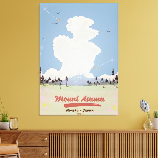 Mount Asama Honshüu. Canvas Afdruk (Insitu (Woonkamer))
