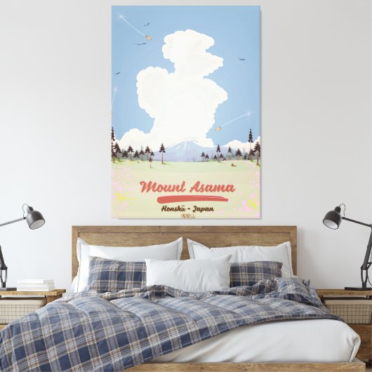 Mount Asama Honshüu. Canvas Afdruk (Insitu (Slaapkamer))