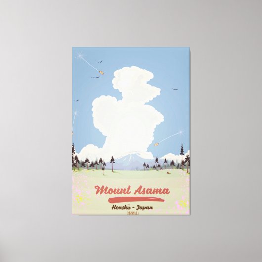 Mount Asama Honshüu. Canvas Afdruk (Voorkant)