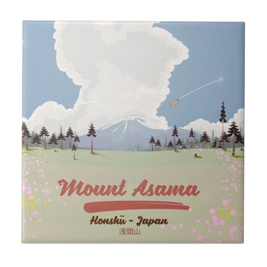 Mount Asama Honshüu. Tegeltje (Voorkant)