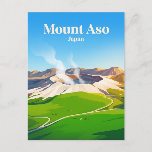 Mount Aso Japan Briefkaart (Voorkant)