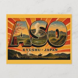 Mount Aso Japan Grootste Caldera Ter Wereld Briefkaart