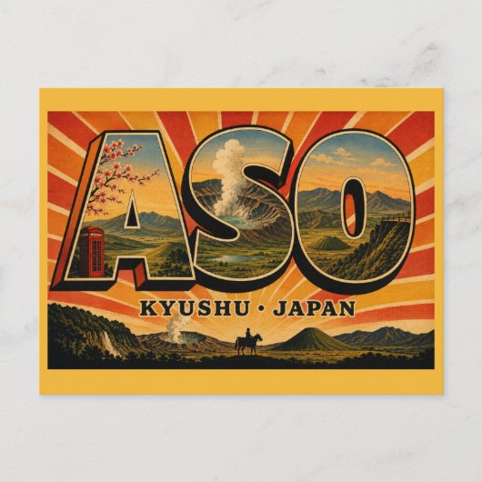 Mount Aso Japan Grootste Caldera Ter Wereld Briefkaart (Voorkant)