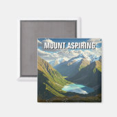 Mount Aspiring National Park Nieuw-Zeeland Reizen Magneet (Voorkant / Achterkant)