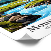 Mount Aspiring Nieuw-Zeeland Reis Illustratie Poster (Hoek)