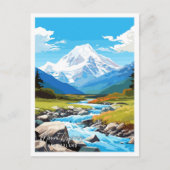 Mount Aspiring Nieuw-Zeeland vintage reizen Briefkaart (Voorkant)